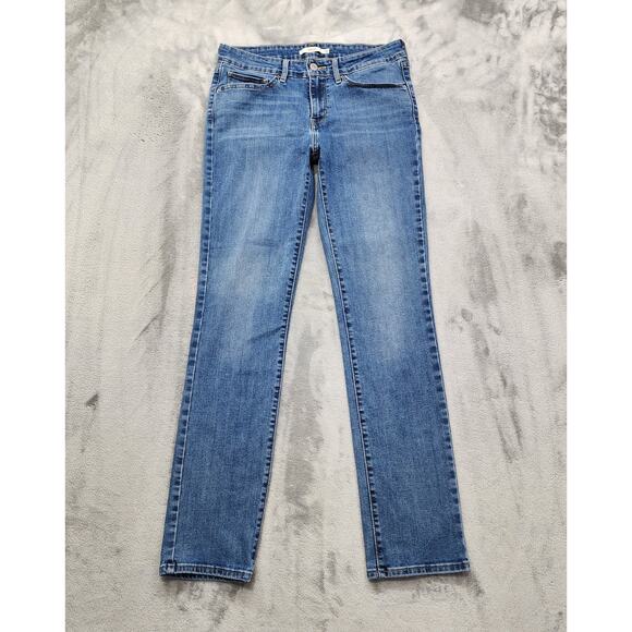 Levi's Jeans Womens W30 Blue 712 Slim Straight Mid Rise Stretch Denim Casual - Picture 1 of 15